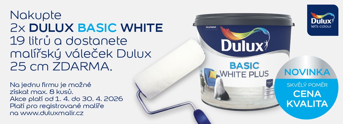 Dulux BasicWhite plus váleček Dulux ZDARMA Dulux BasicWhite plus váleček Dulux ZDARMA