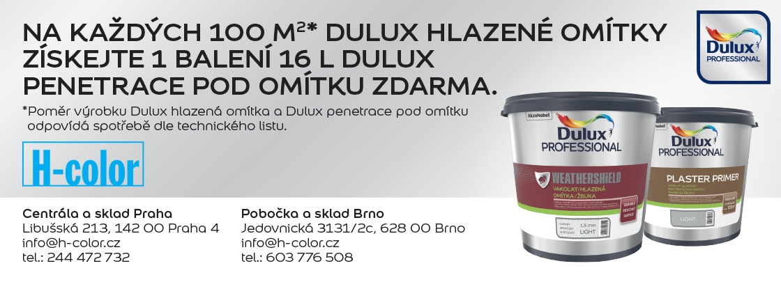Dulux Hlazená omítka a Penetrace ZDARMA Dulux Hlazená omítka a Penetrace ZDARMA