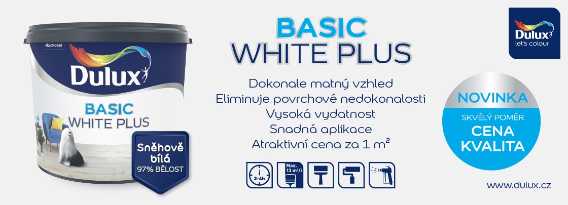 Nová malířská barva Dulux Basic White plus